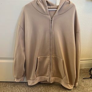 Cream brown Zip up